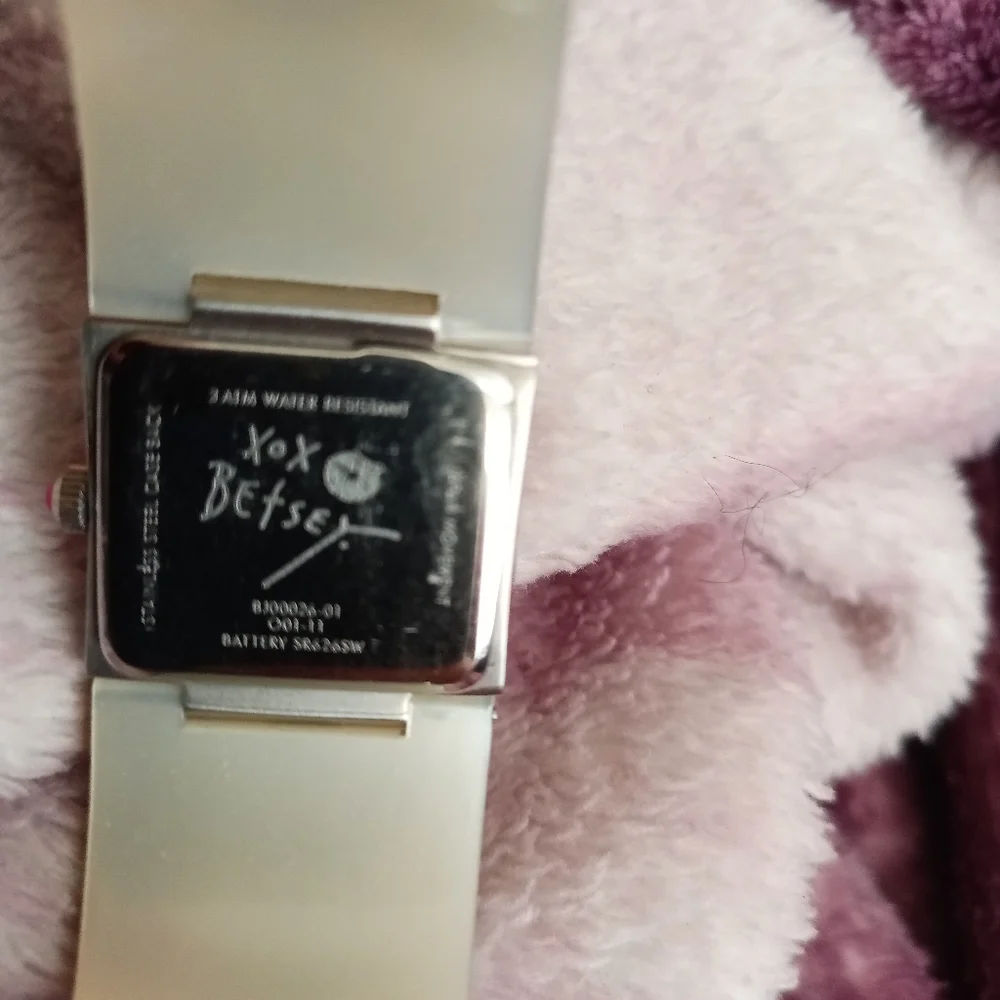 Betsey Johnson Animal print silver tone women's watch